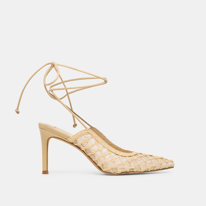 Dolce Vita SHOES Yael Lt Natural Woven Raffia Heels