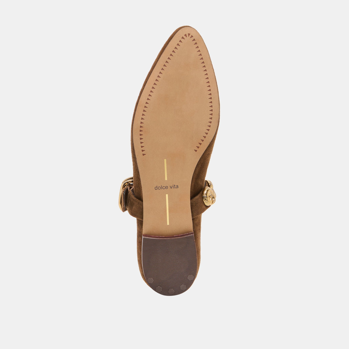 Dolce Vita SHOES LOREE Chesnut Suede Mary-Jane Metal Detail Ballet Flats