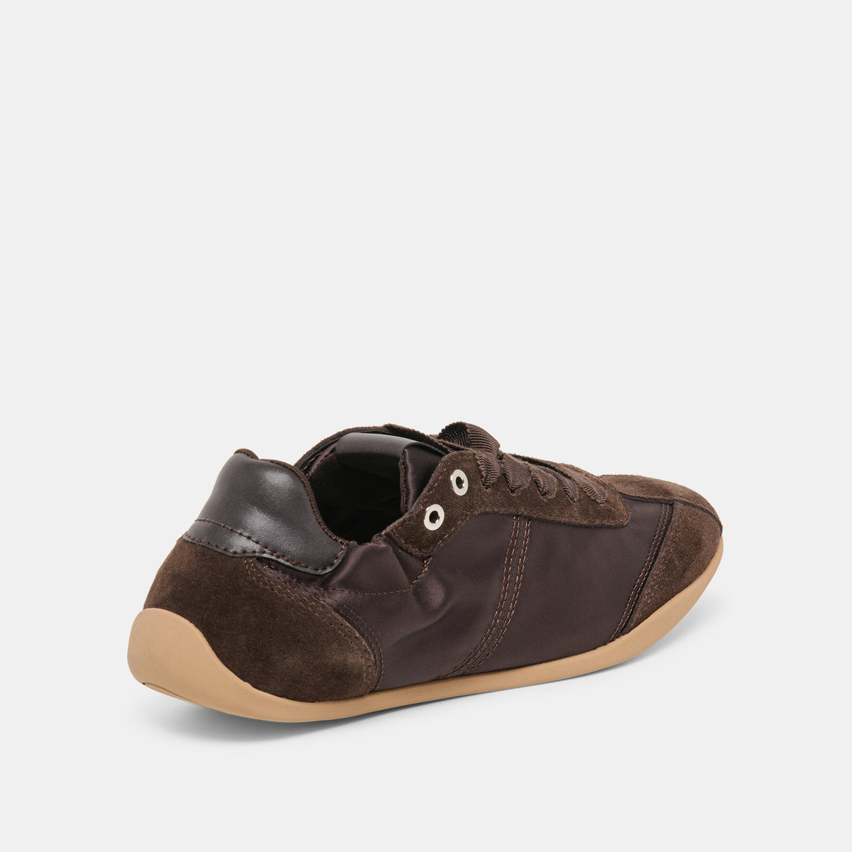 Dolce Vita SHOES Dakoda Dk Brown Satin Sneakers