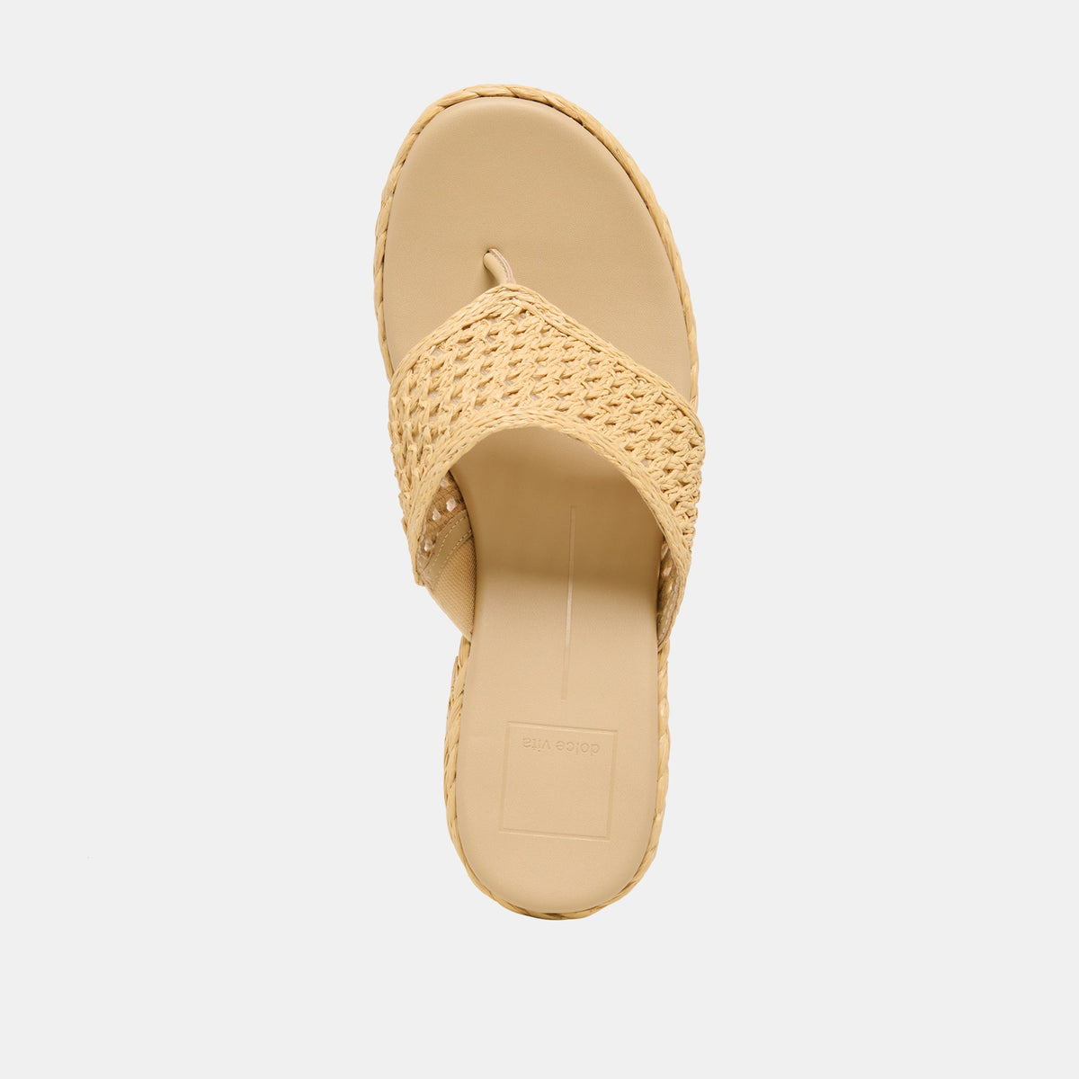 Dolce Vita SHOES RIPPLE Lt Natural Raffia Platform Thong Block Heel