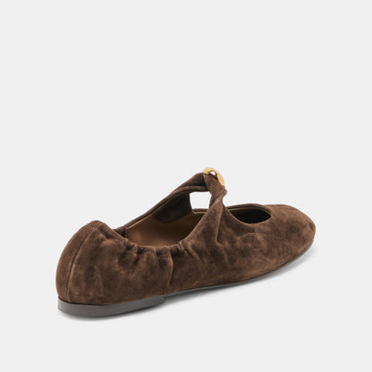 Dolce Vita SHOES Cornel Dk Brown Suede Flats