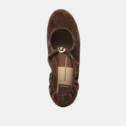 Dolce Vita SHOES Cornel Dk Brown Suede Flats