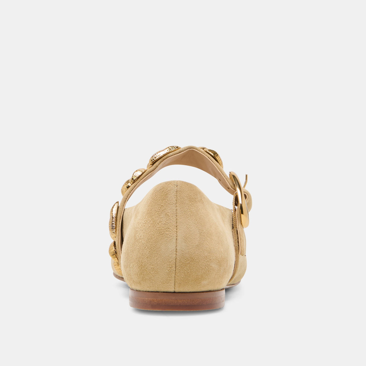 Dolce Vita SHOES LOREE Desert Taupe Suede Mary-Jane Metal Detail Ballet Flats