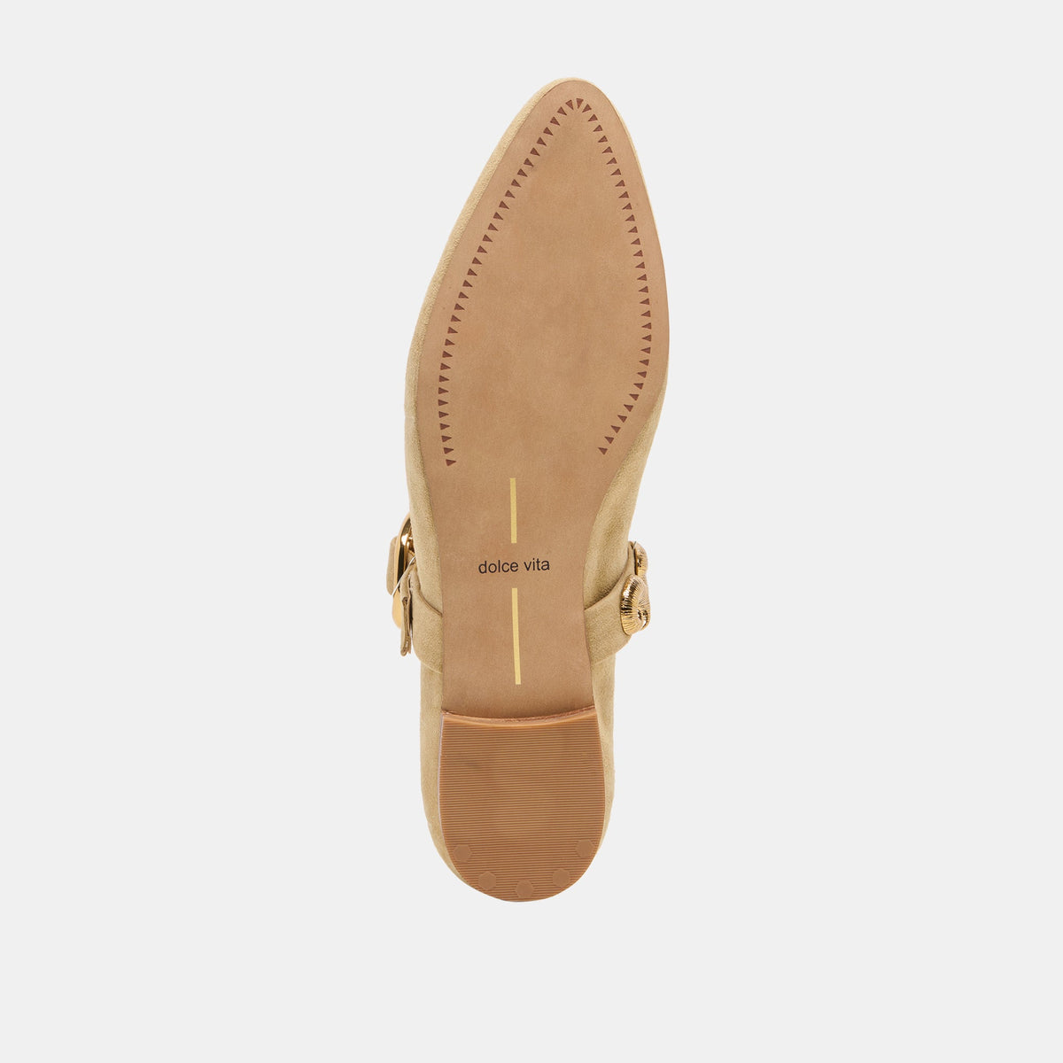 Dolce Vita SHOES LOREE Desert Taupe Suede Mary-Jane Metal Detail Ballet Flats