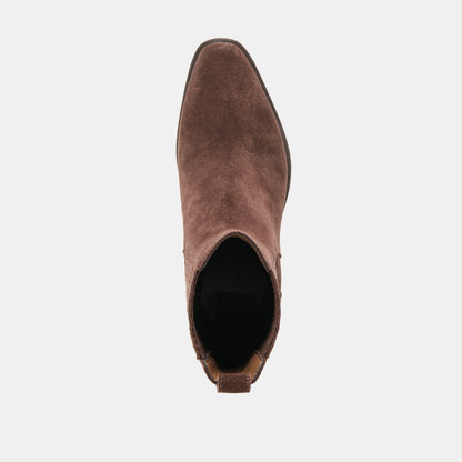 Dolce Vita SHOES Faint H2O Waterproof Dk Brown Suede Booties