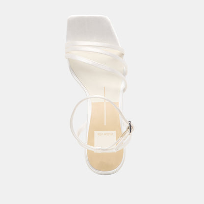 Dolce Vita SHOES Ysabel True White Satin Heels