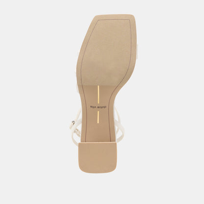 Dolce Vita SHOES Ysabel True White Satin Heels
