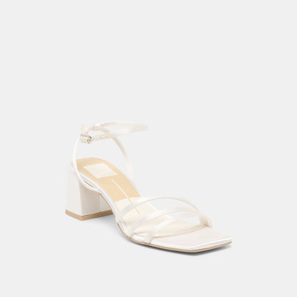 Dolce Vita SHOES Ysabel True White Satin Heels