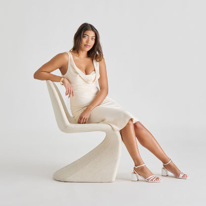 Dolce Vita SHOES Ysabel True White Satin Heels