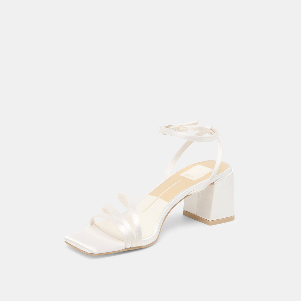 Dolce Vita SHOES Ysabel True White Satin Heels