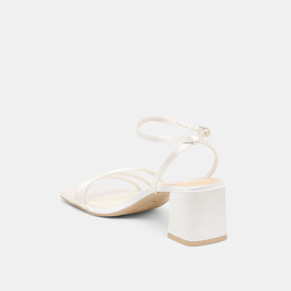 Dolce Vita SHOES Ysabel True White Satin Heels