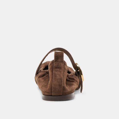 Dolce Vita SHOES Caely Dk Brown Suede Ballet Flats