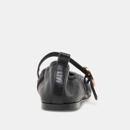 Dolce Vita SHOES Caely Black Leather Ballet Flats
