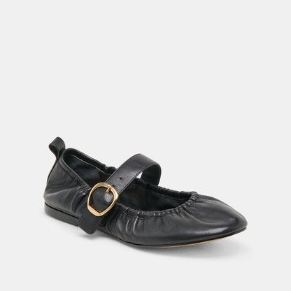 Dolce Vita SHOES Caely Black Leather Ballet Flats