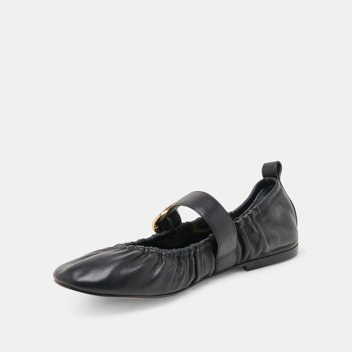 Dolce Vita SHOES Caely Black Leather Ballet Flats