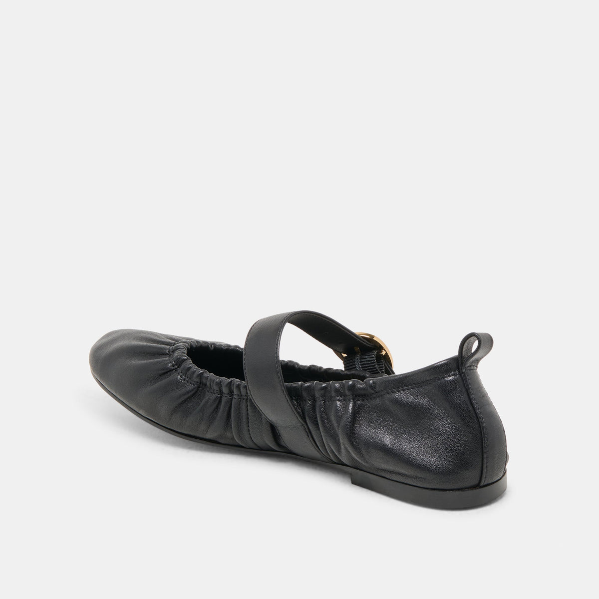Dolce Vita SHOES Caely Black Leather Ballet Flats
