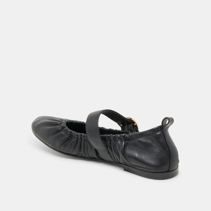 Dolce Vita SHOES Caely Black Leather Ballet Flats
