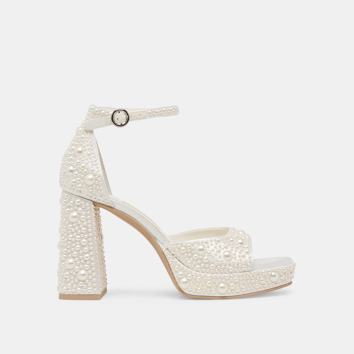 Dolce Vita SHOES PANDRO PEARL HEELS TRUE WHITE SATIN
 – Dolce Vita