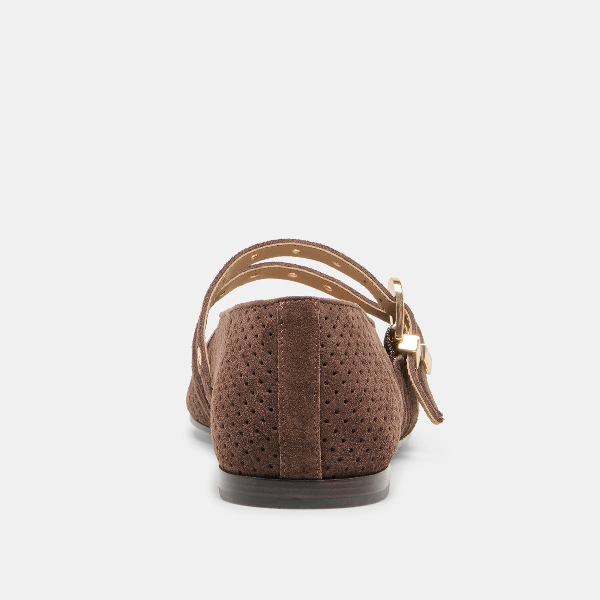 Dolce Vita SHOES Baylee Grommet Dk Brown Perforated Suede Ballet Flats