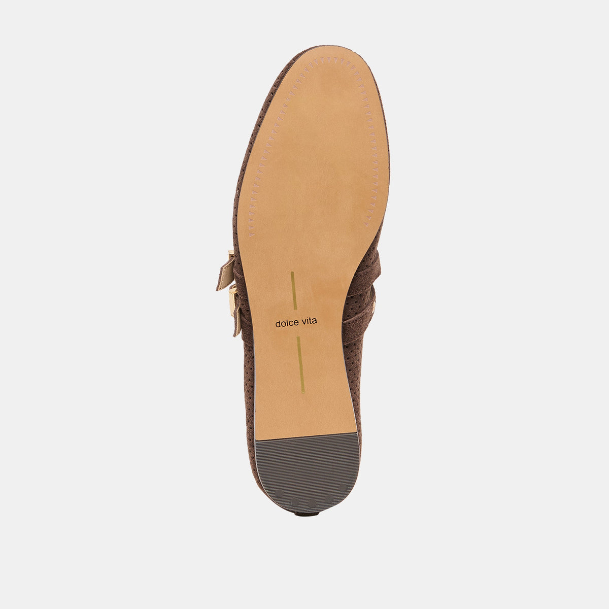 Dolce Vita SHOES Baylee Grommet Dk Brown Perforated Suede Ballet Flats