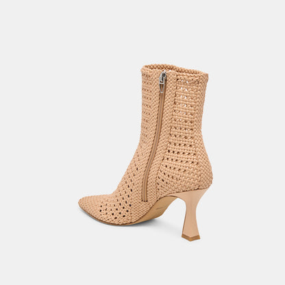 Dolce Vita SHOES Embry Lt Tan Woven Stella Booties