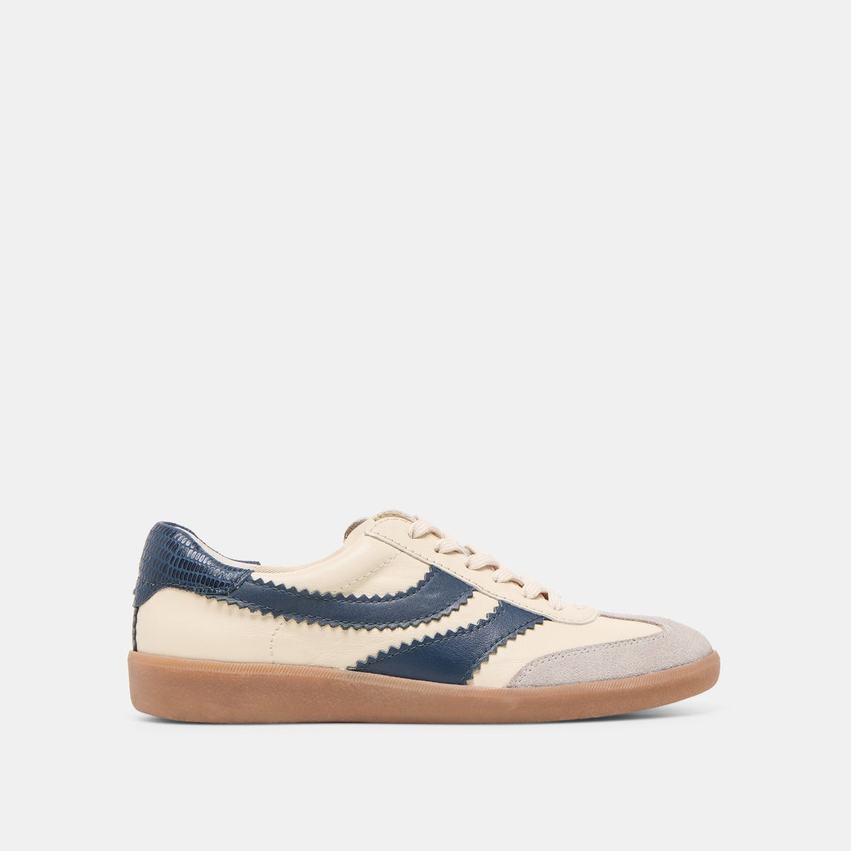 Dolce Vita SHOES Merit White Navy Leather Sneakers