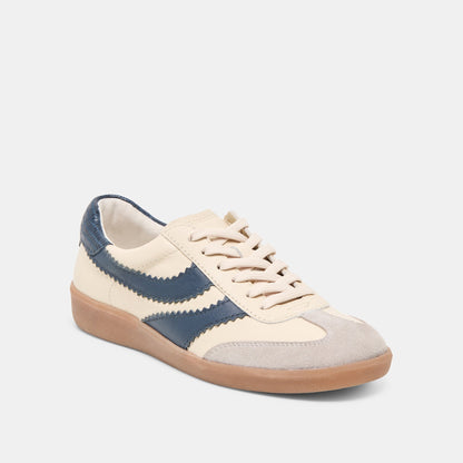 Dolce Vita SHOES Merit White Navy Leather Sneakers