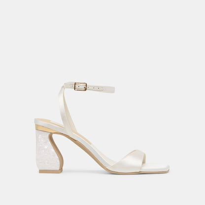 Dolce Vita SHOES Tilda True White Satin Heels