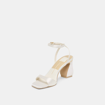 Dolce Vita SHOES Tilda True White Satin Heels