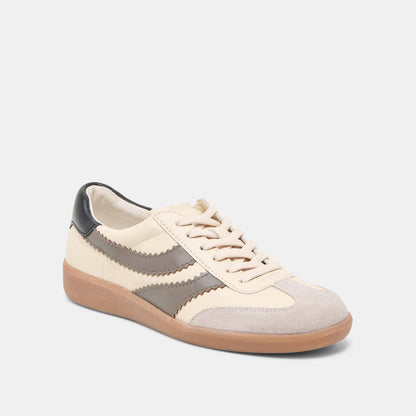 Dolce Vita SHOES Merit White Grey Leather Sneakers
