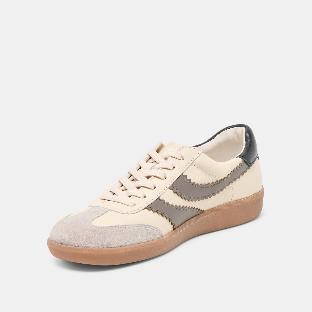 Dolce Vita SHOES Merit White Grey Leather Sneakers