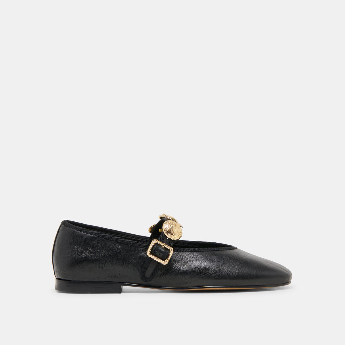 Dolce Vita SHOES Relan Black Leather Ballet Flats