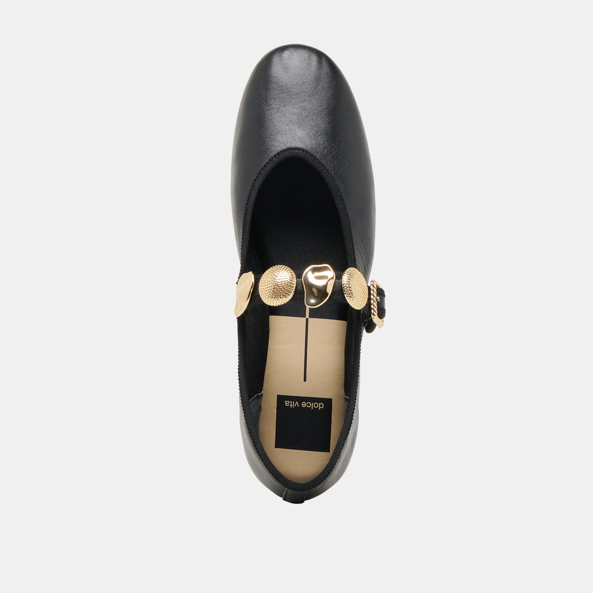 Dolce Vita SHOES Relan Black Leather Ballet Flats