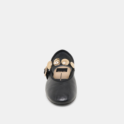 Dolce Vita SHOES Relan Black Leather Ballet Flats