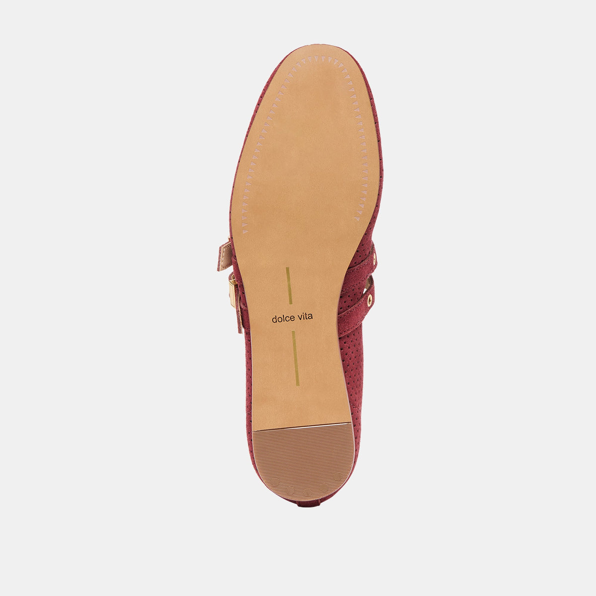 Dolce Vita SHOES Baylee Grommet Oxblood Perforated Suede Ballet Flats