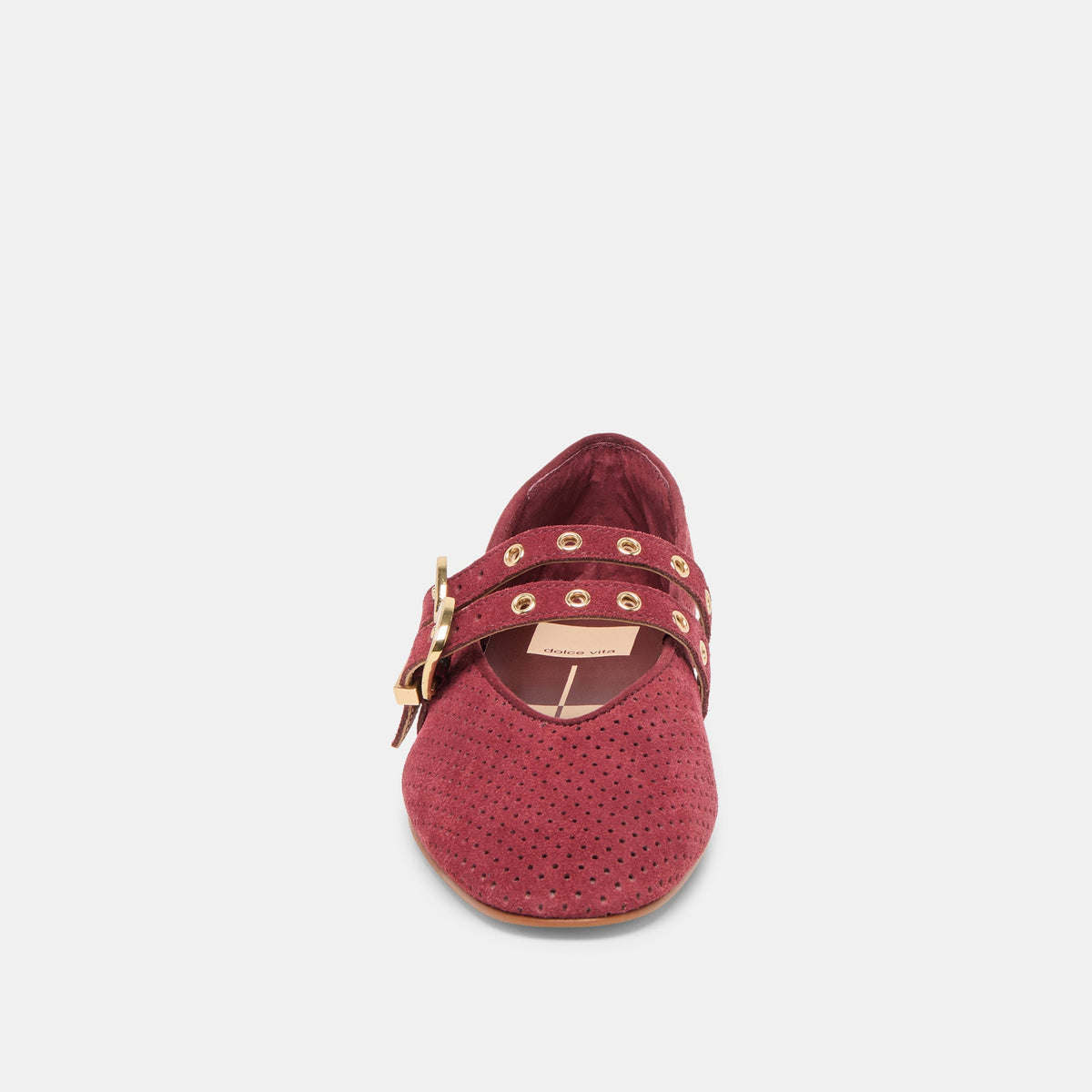 Dolce Vita SHOES Baylee Grommet Oxblood Perforated Suede Ballet Flats