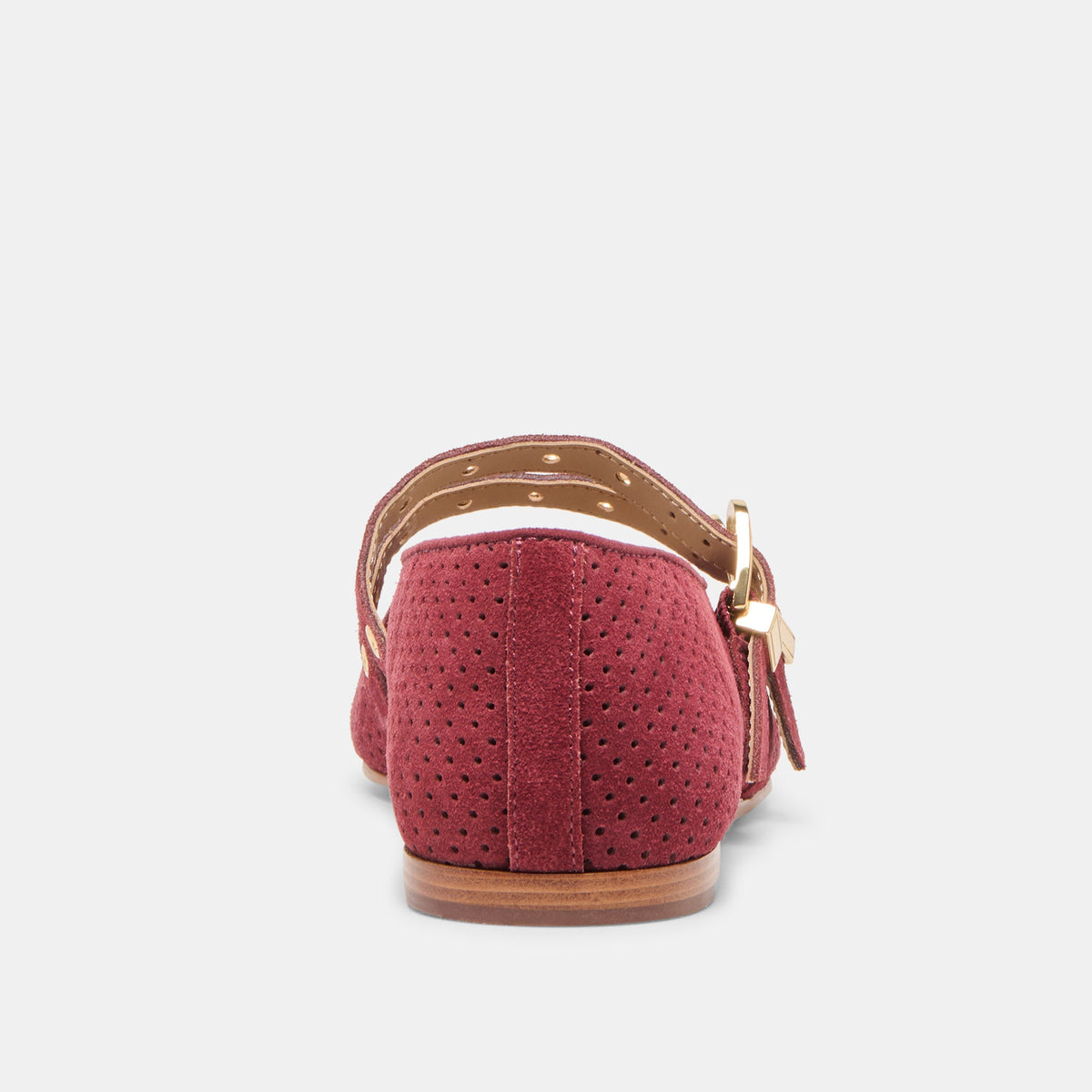Dolce Vita SHOES Baylee Grommet Oxblood Perforated Suede Ballet Flats