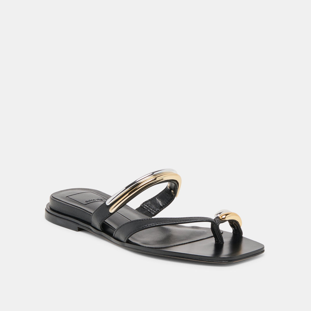 Dolce Vita SHOES Tarina Black Leather Sandals