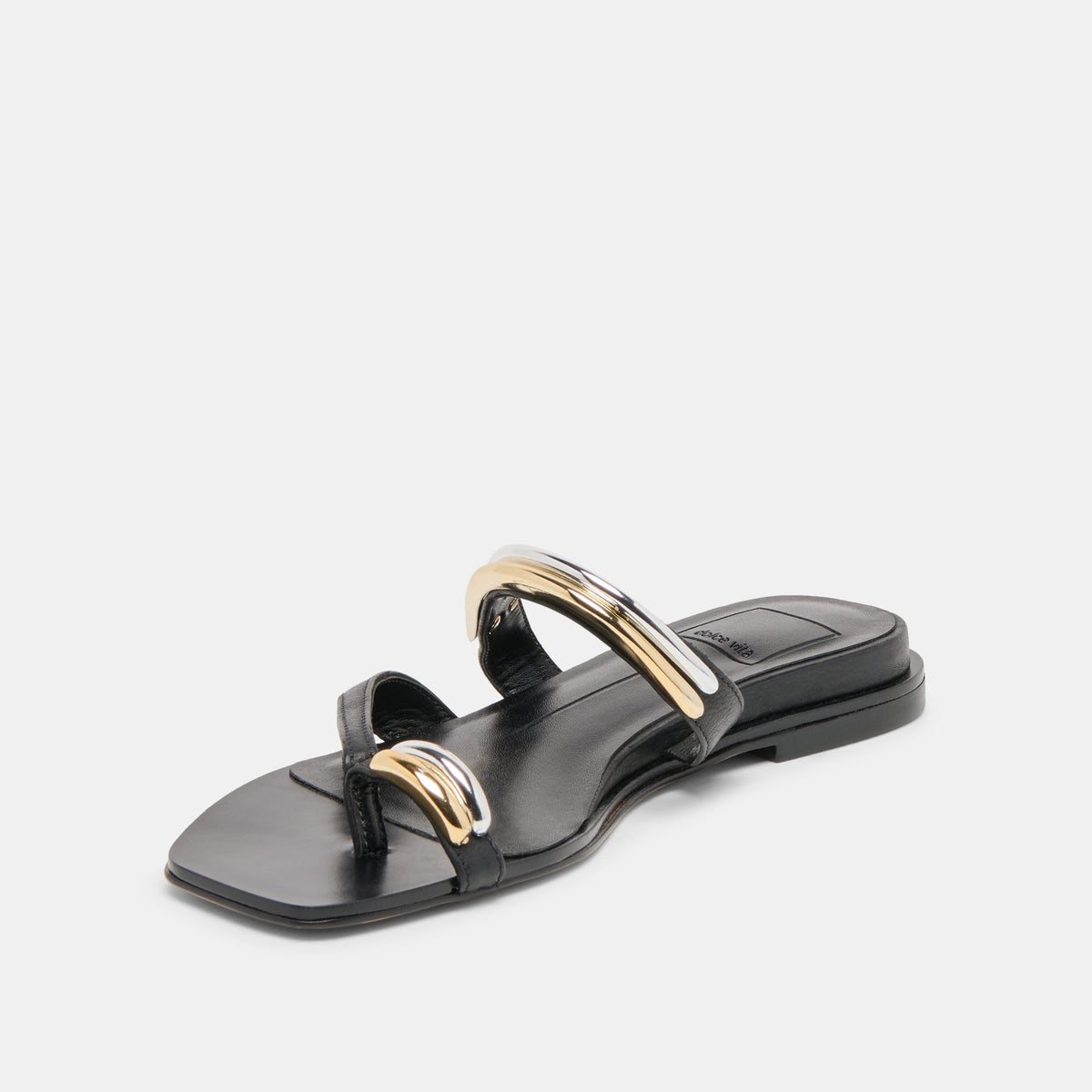 Dolce Vita SHOES Tarina Black Leather Sandals