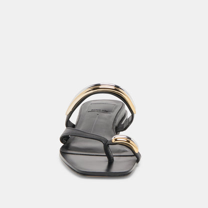 Dolce Vita SHOES Tarina Black Leather Sandals