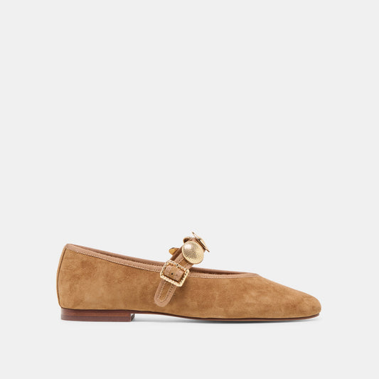 Dolce Vita SHOES Relan Lt Brown Suede Ballet Flats