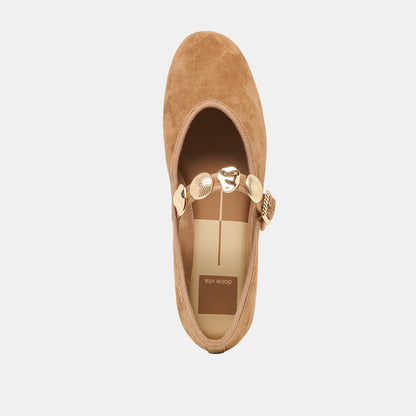 Dolce Vita SHOES Relan Lt Brown Suede Ballet Flats