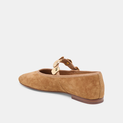 Dolce Vita SHOES Relan Lt Brown Suede Ballet Flats