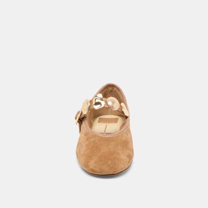 Dolce Vita SHOES Relan Lt Brown Suede Ballet Flats
