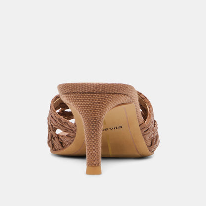 Dolce Vita SHOES Bowen Cognac Raffia Heels