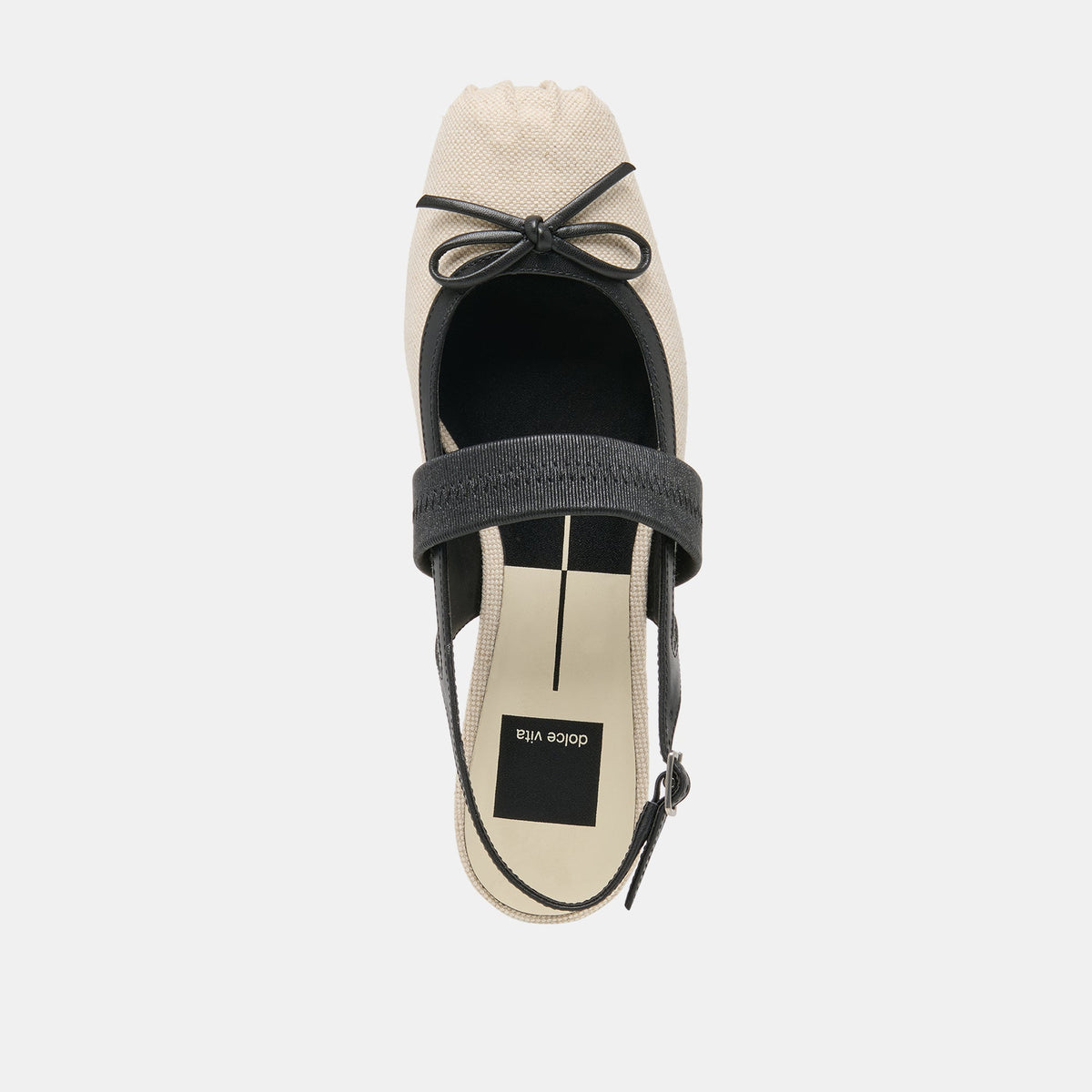 Dolce Vita SHOES Grifan Natural Black Linen Flats