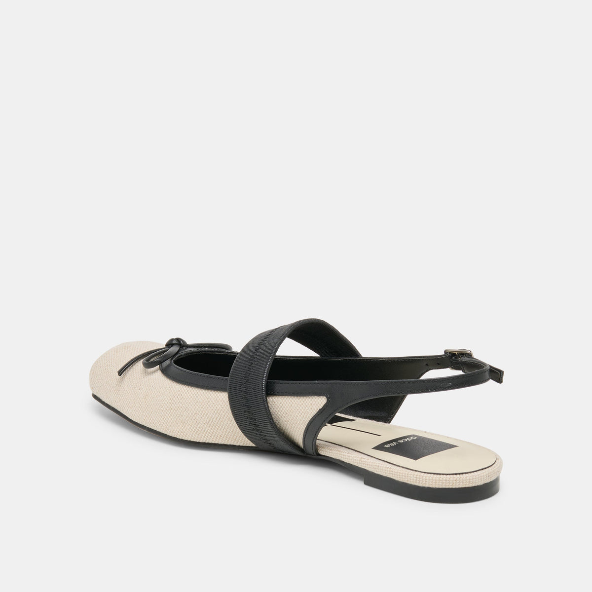 Dolce Vita SHOES Grifan Natural Black Linen Flats