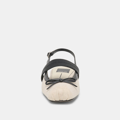 Dolce Vita SHOES Grifan Natural Black Linen Flats