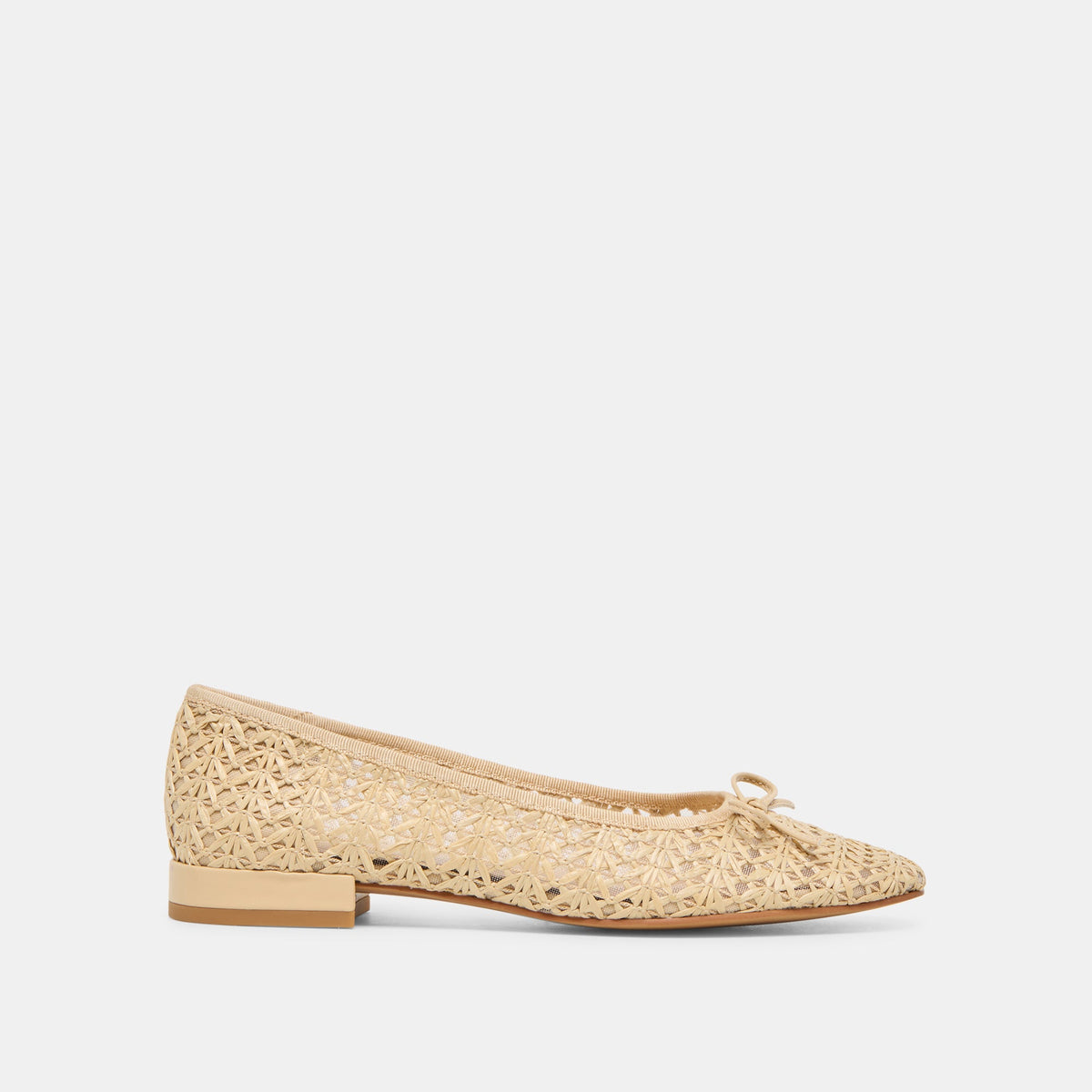 Dolce Vita SHOES Ulicia Lt Natural Cross Hatch Raffia Ballet Flats