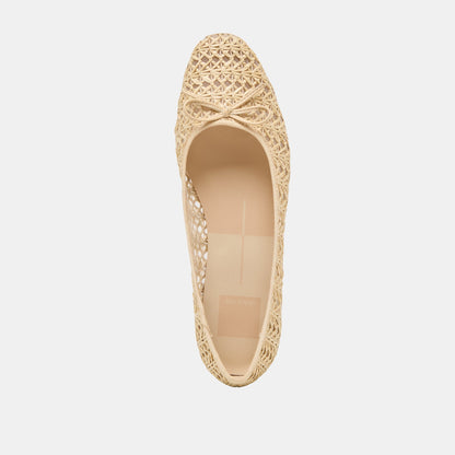 Dolce Vita SHOES Ulicia Lt Natural Cross Hatch Raffia Ballet Flats